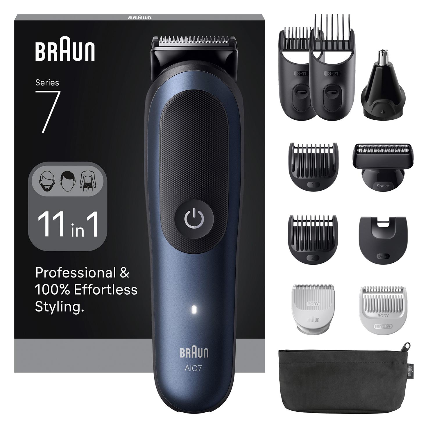 Skæg- og kropstrimmer Braun Series 7 AIO7540 - sort/blå billede
