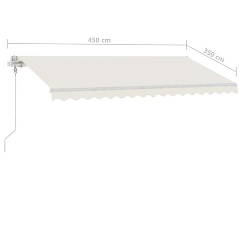 Fritstående markise 450x350 cm automatisk betjening cremefarvet