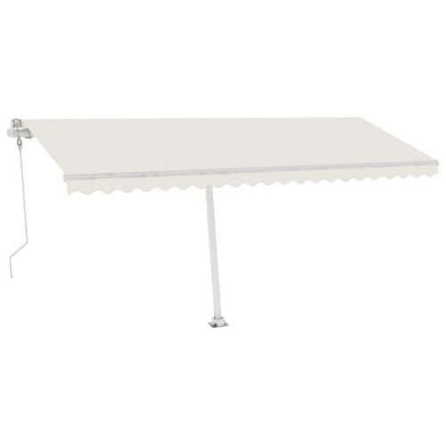 Markise m. LED + vindsensor 500x350 cm automatisk cremefarvet