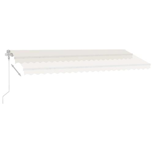 Markise m. LED + vindsensor 500x350 cm automatisk cremefarvet