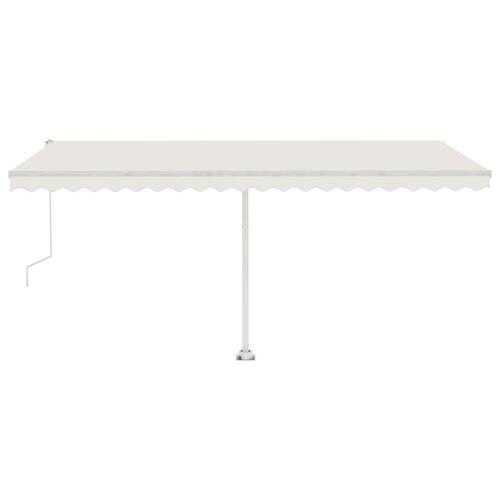 Markise m. LED + vindsensor 500x350 cm automatisk cremefarvet