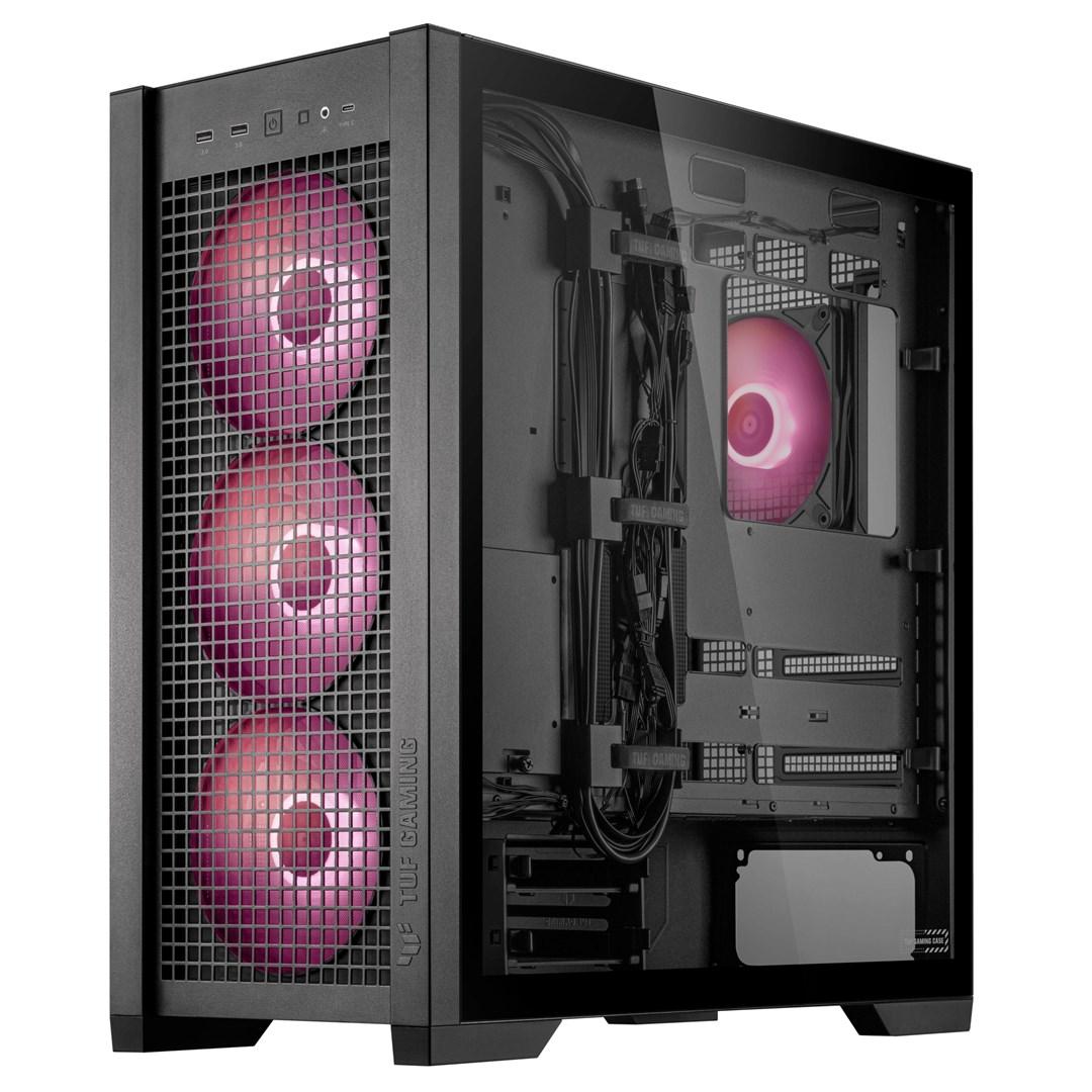PC kabinet ASUS TUF Gaming GT302 TG ARGB - sort (Midi Tower) billede
