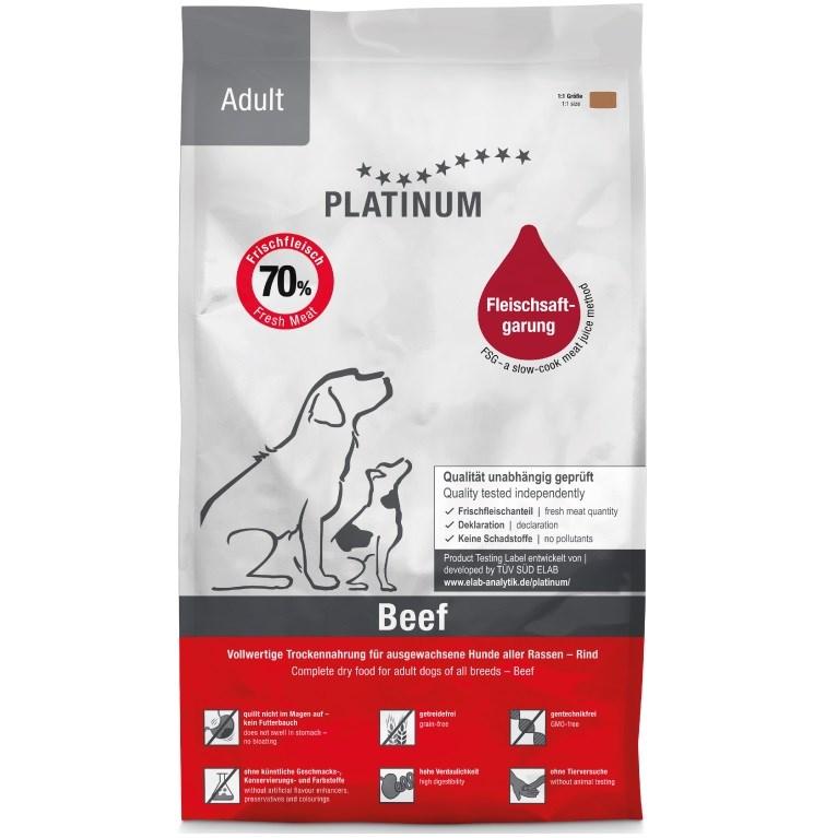 Hundefoder til voksne – PLATINUM Adult Beef, semi-moist, 15 kg billede
