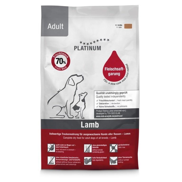 Hundefoder til voksne – PLATINUM Adult Lamb, semi‑moist, 1,5 kg billede