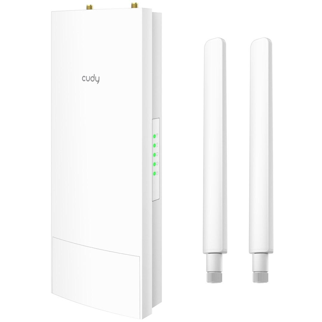 WiFi repeater udendørs – Cudy RE1200, dual‑band, IP65, hvid billede