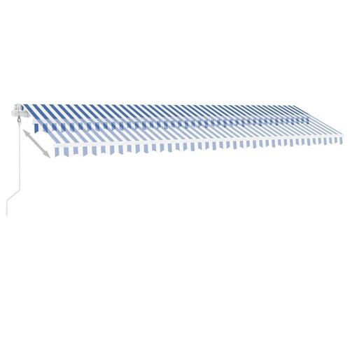 Fritstående markise 600x350 cm automatisk betjening blå/hvid
