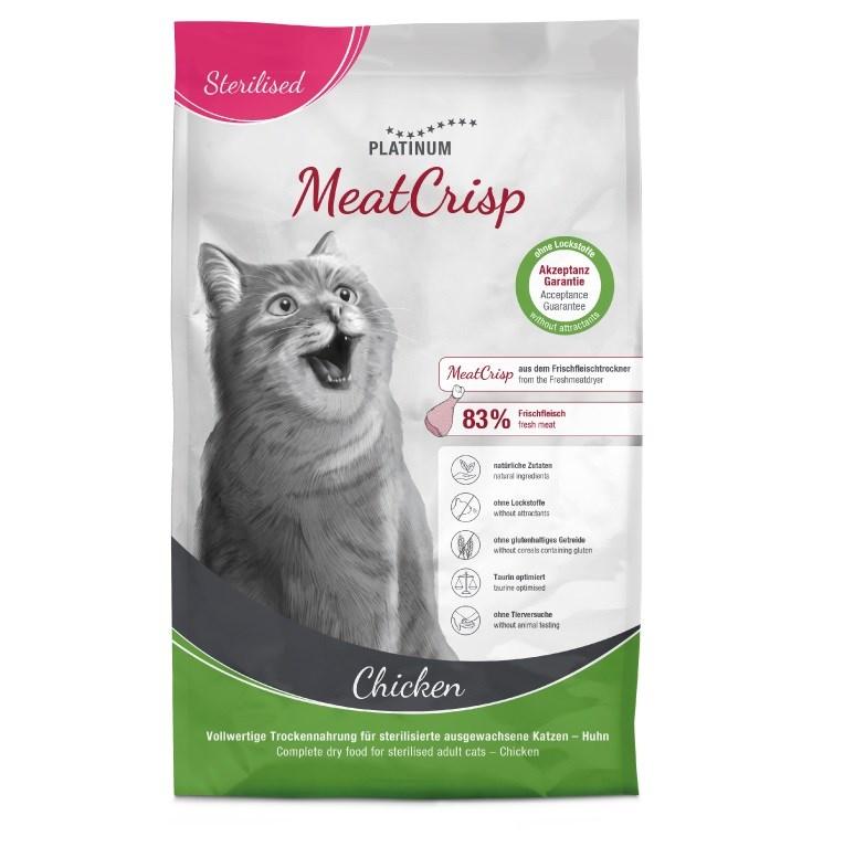Kattemad tørfoder PLATINUM MeatCrisp Sterilised Chicken 3 kg billede