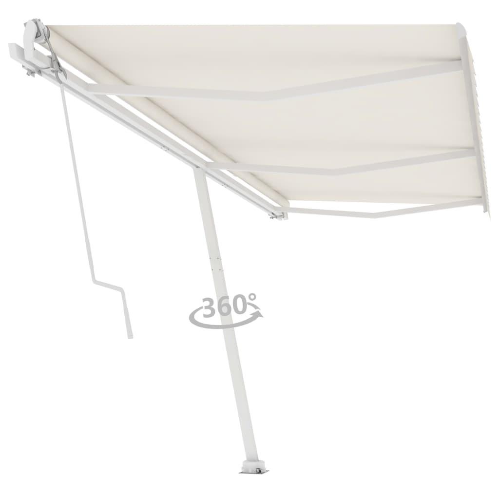 Fritstående markise 600x350 cm automatisk betjening cremefarvet