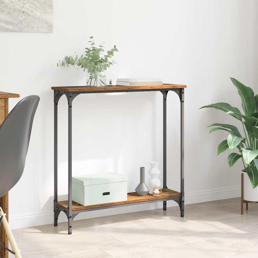 Konsolbord Gammelt træ 75 x 22,5 x 75 cm Konstrueret træ billede