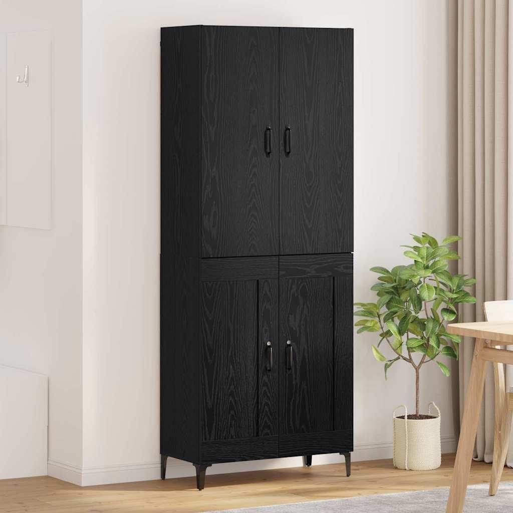 Highboard Sort eg 69,5 x 34 x 180 cm Konstrueret træ billede