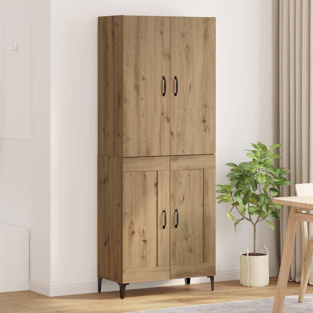 Highboard Artisan Egetræ 69,5 x 34 x 180 cm Konstrueret træ billede