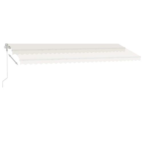 Markise m. LED + vindsensor 600x350 cm automatisk cremefarvet