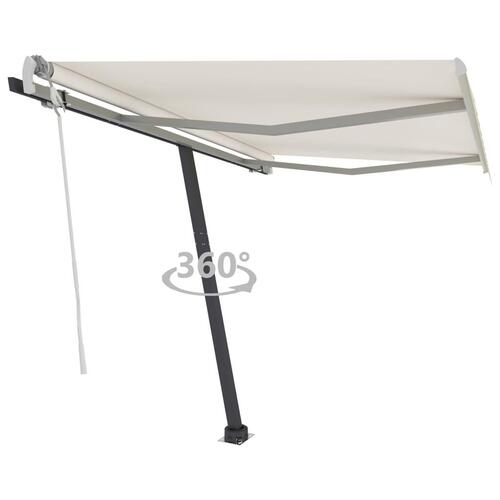 Fritstående markise 300x250 cm manuel betjening cremefarvet