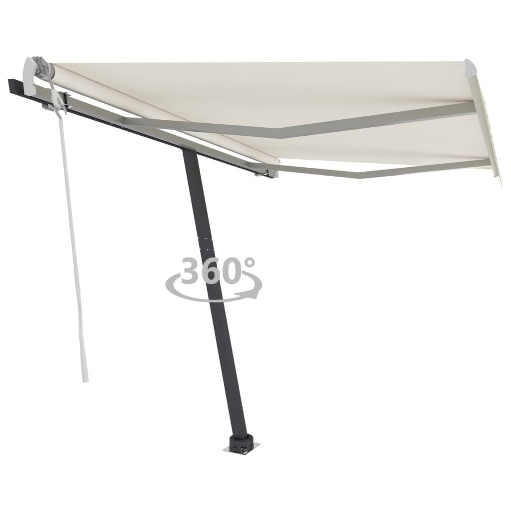 Fritstående markise 300x250 cm manuel betjening cremefarvet