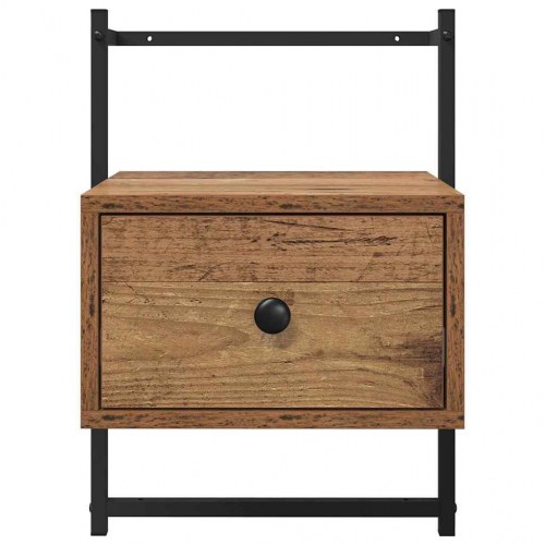 Natbord i gammelt træ med 1 skuffe - 35 x 30 x 51 cm