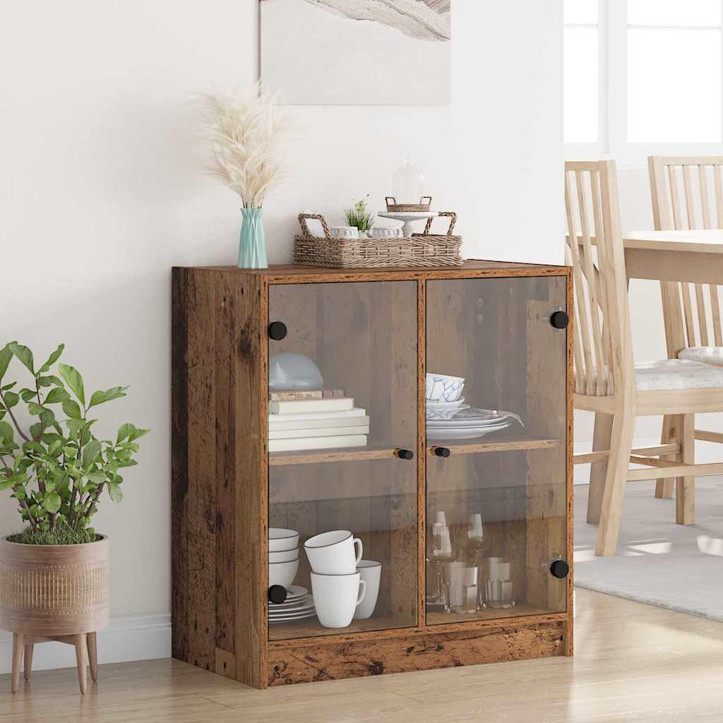 Sideskab Gammelt træ 68 x 37 x 75,5 cm Konstrueret træ billede