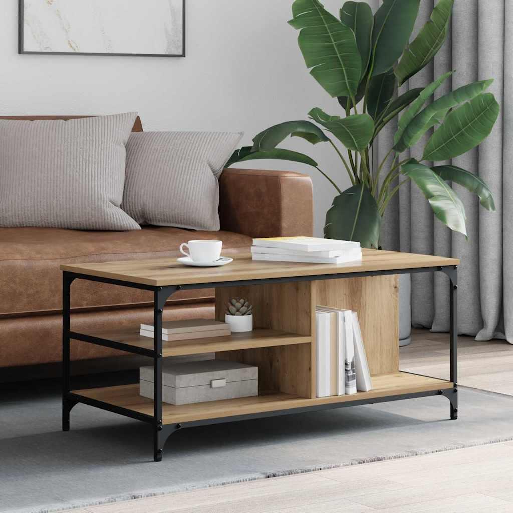Sofabord Artisan Egetræ 100 x 50 x 45 cm Konstrueret træ billede