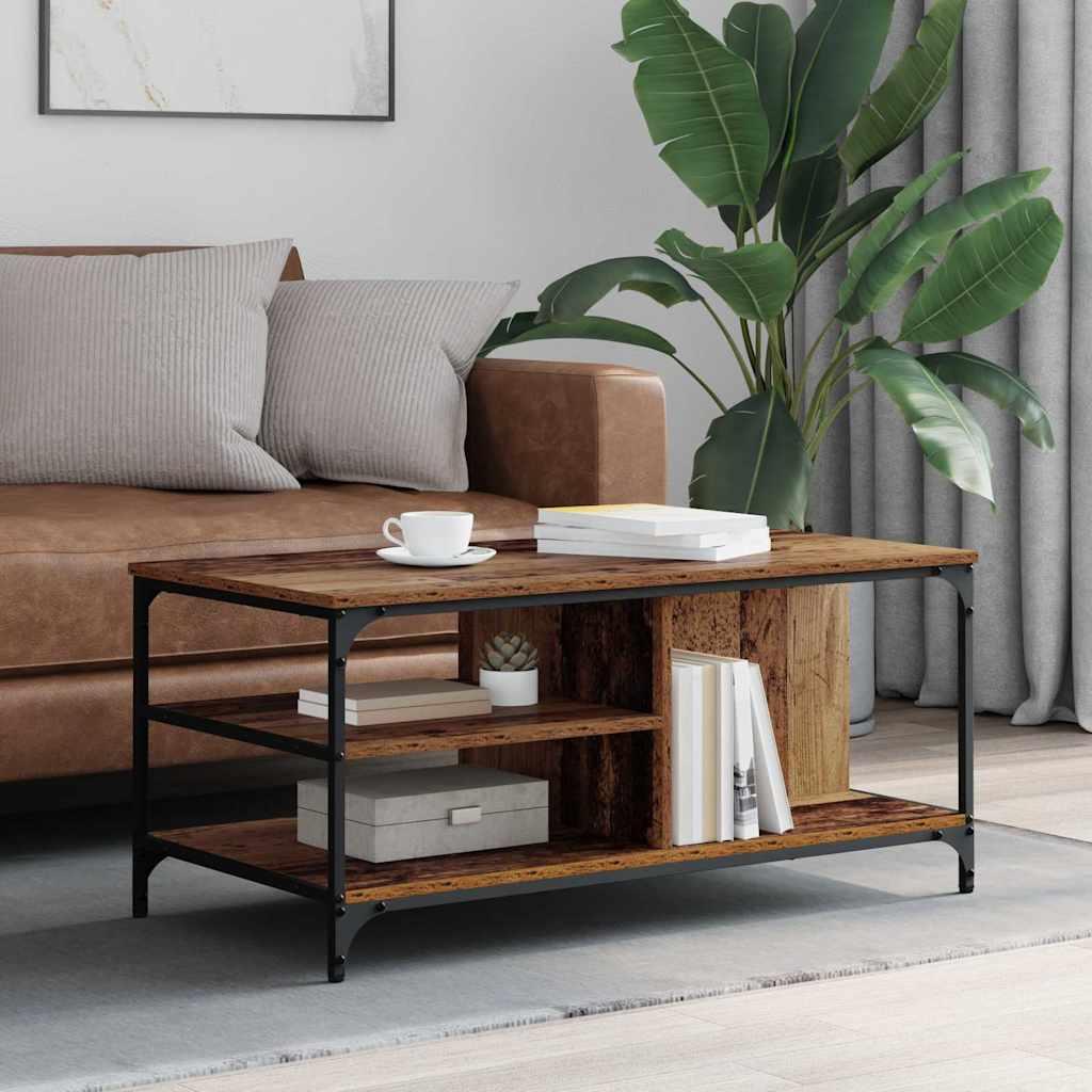 Sofabord Gammelt træ 100 x 50 x 45 cm Konstrueret træ billede