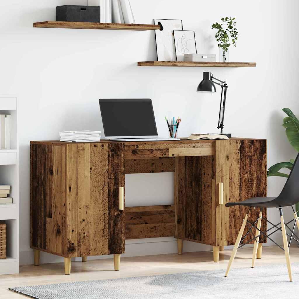 Bord med hylde Gammelt træ 140 x 50 x 75 cm Konstrueret træ billede