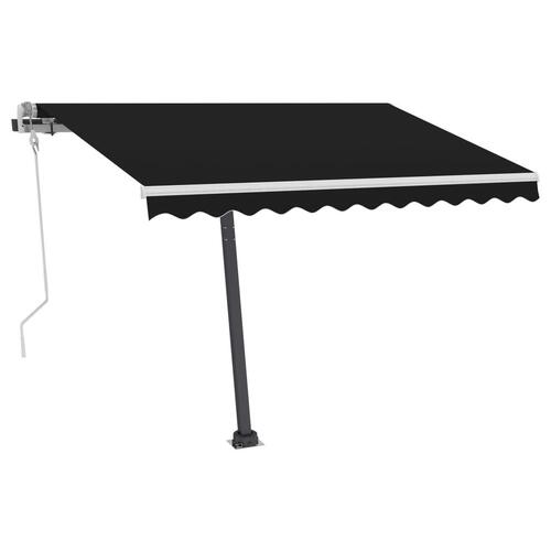 Markise m. LED-lys 300x250 cm manuel betjening antracitgrå