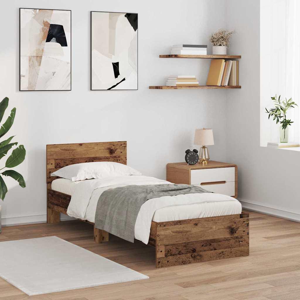 Sengestel Gammelt træ 75 x 190 cm Konstrueret træ billede