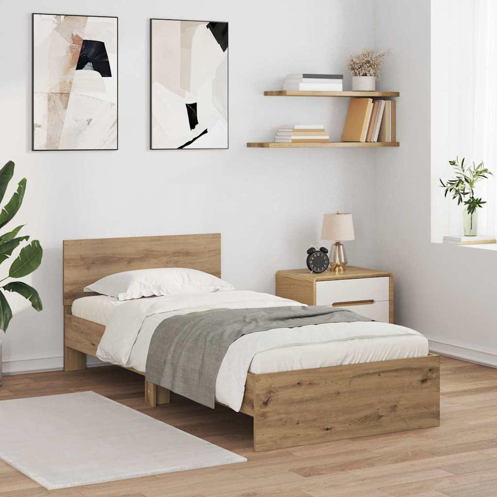 Sengestel Artisan Egetræ 100 x 200 cm Konstrueret træ billede