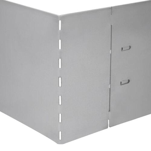 Sæt med bedkanter 20 stk. galvaniseret stål 100 x 20 cm