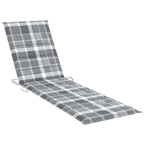 Liggestol med bord og hynde massivt teaktræ