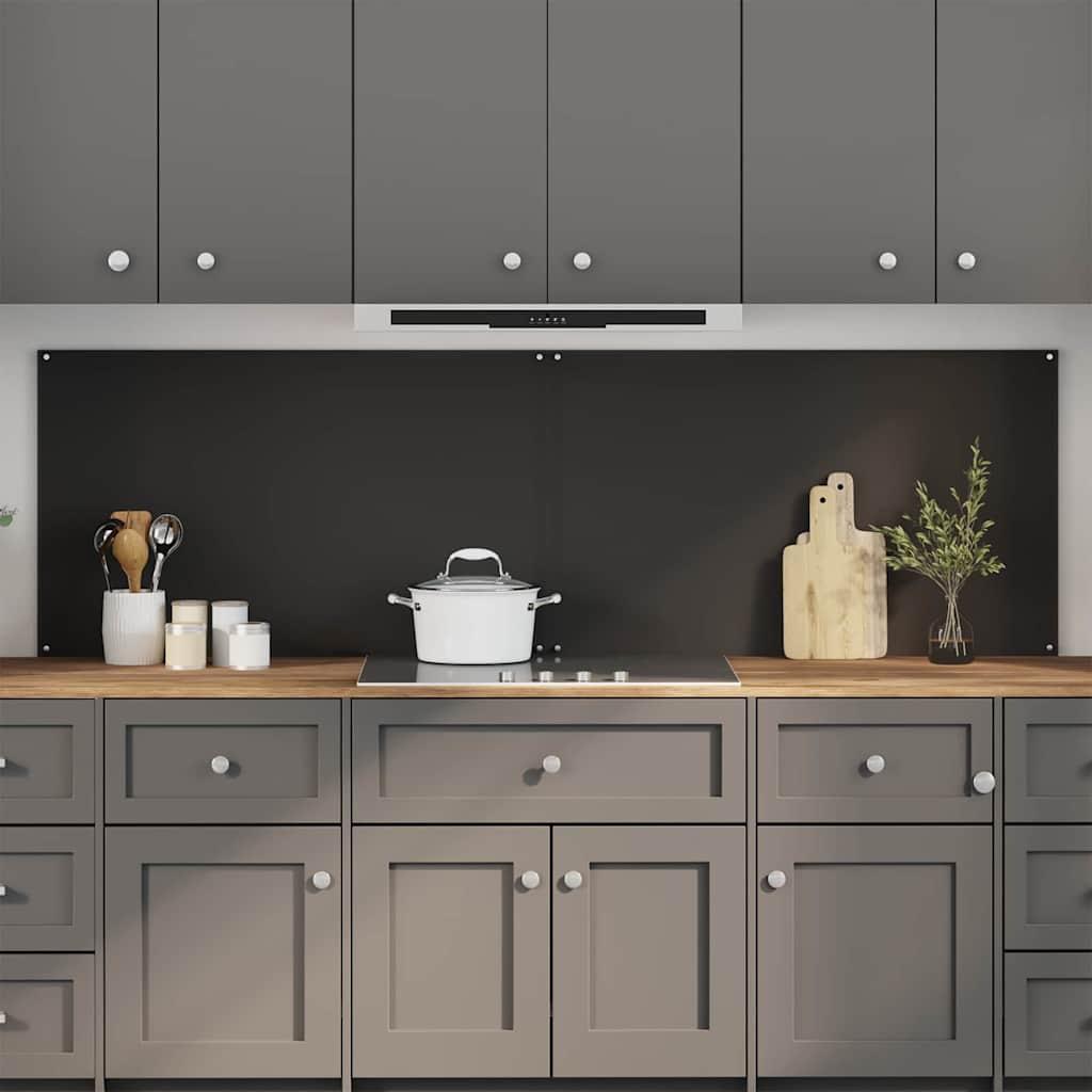 Køkken bagvæg 2 stk Sort 100 x 60 cm hærdet glas billede