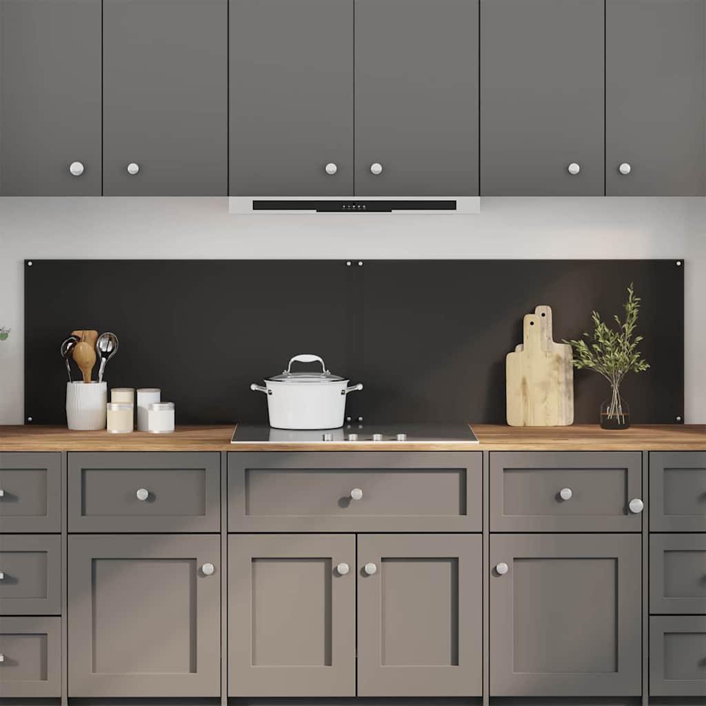 Køkken bagvæg 2 stk Sort 100 x 50 cm hærdet glas billede