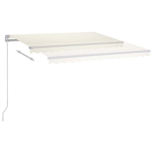Fritstående markise 300x250 cm automatisk betjening cremefarvet