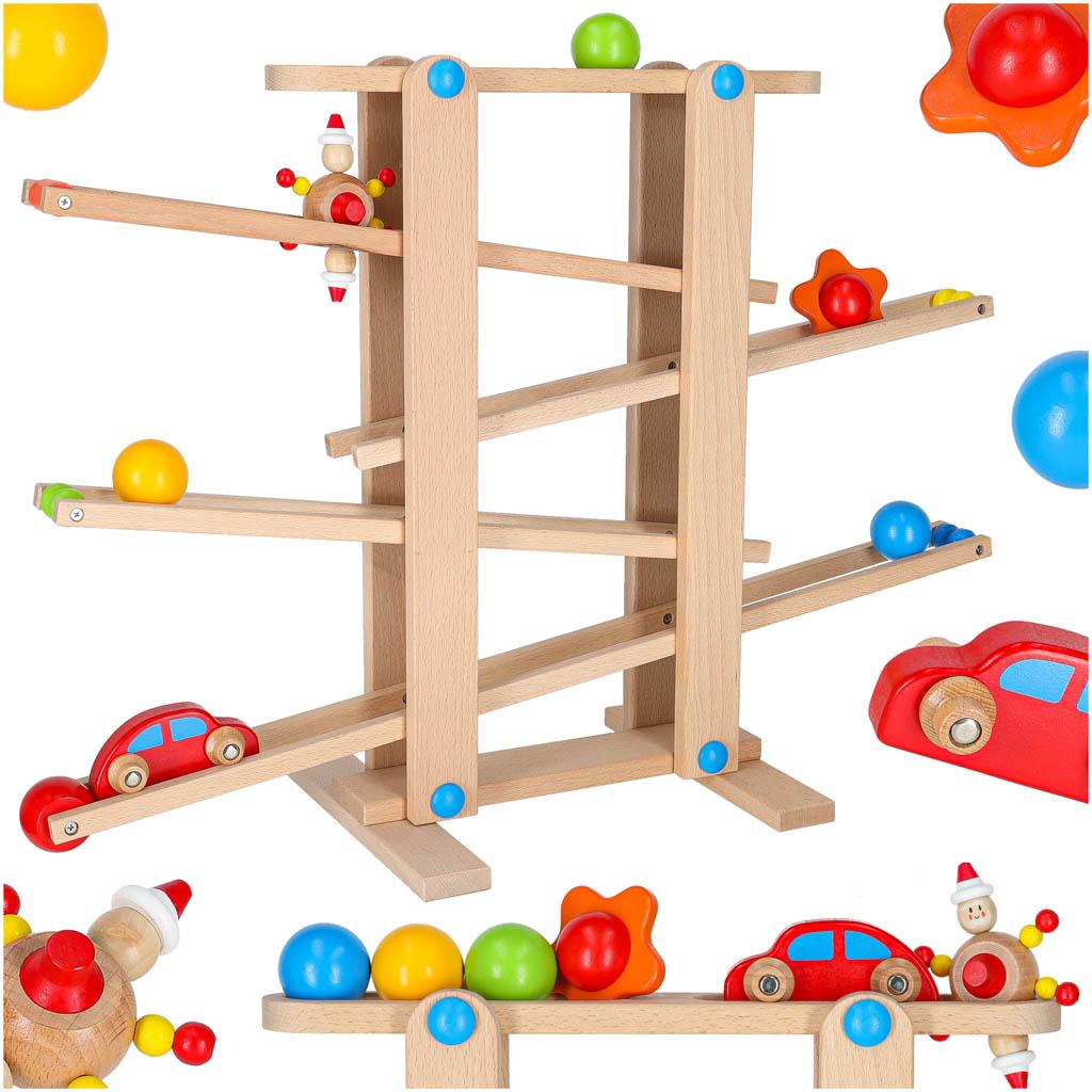 Kuglebane i træ XXL - Montessori kulodrome billede