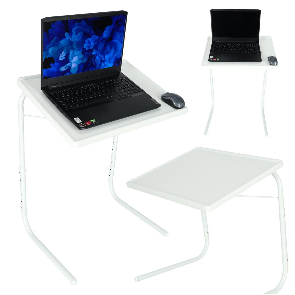 Laptopbord - sammenklappeligt sidebord 52 × 40 cm, hvid billede