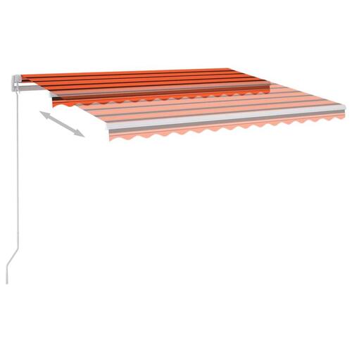 Fritstående markise 300x250 cm automatisk betjening orange/brun