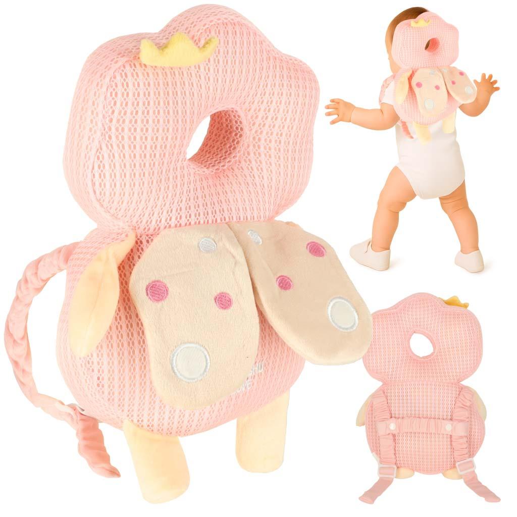 Hovedbeskyttende rygsæk til gåtræning - fe, pink/beige (31 × 21 × 8 cm) billede