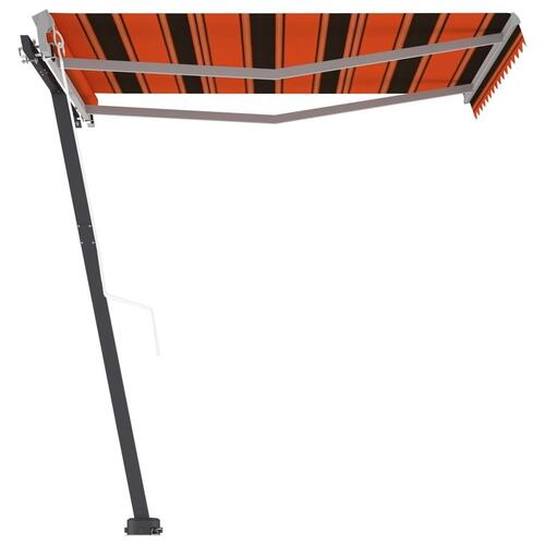 Fritstående markise 300x250 cm automatisk betjening orange/brun