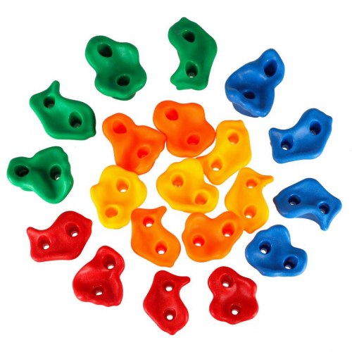 Klatregreb til børn – farverige klatresten 20 stk. med skruer