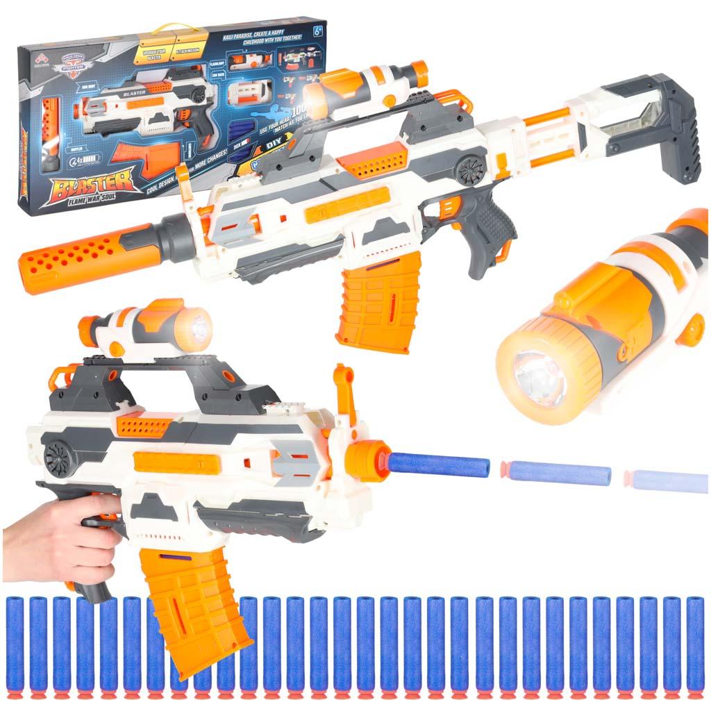 Skumdart blaster karbin 4-i-1 - 30 pile og lygte billede
