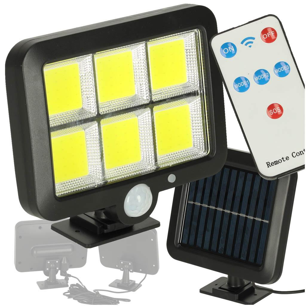 Solcellelampe med bevægelses- og skumringssensor - 120 LED billede