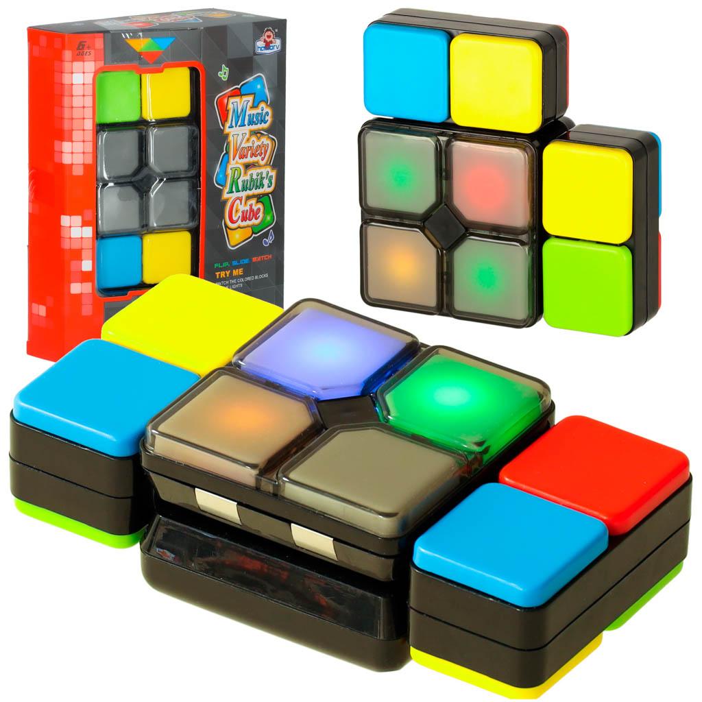 Puslespilskube med LED - arcade-lys og lyd, 4 spil (6+) billede