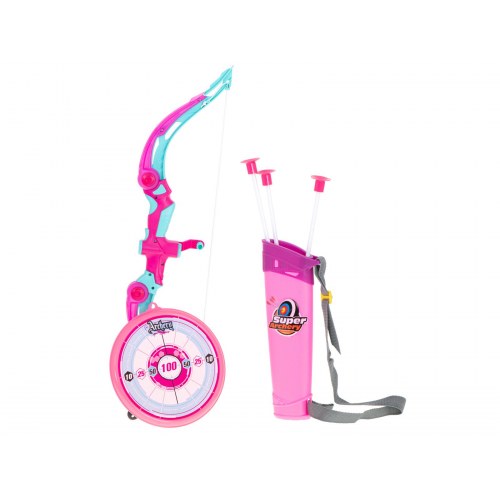 Buesæt med pile og målskive – pink