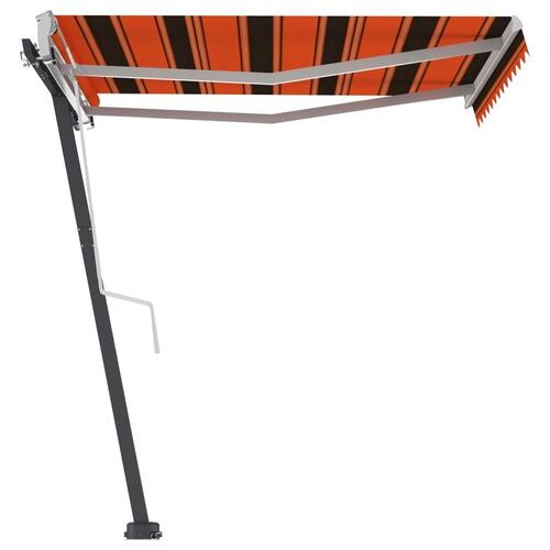 Fritstående markise 350x250 cm manuel betjening orange og brun