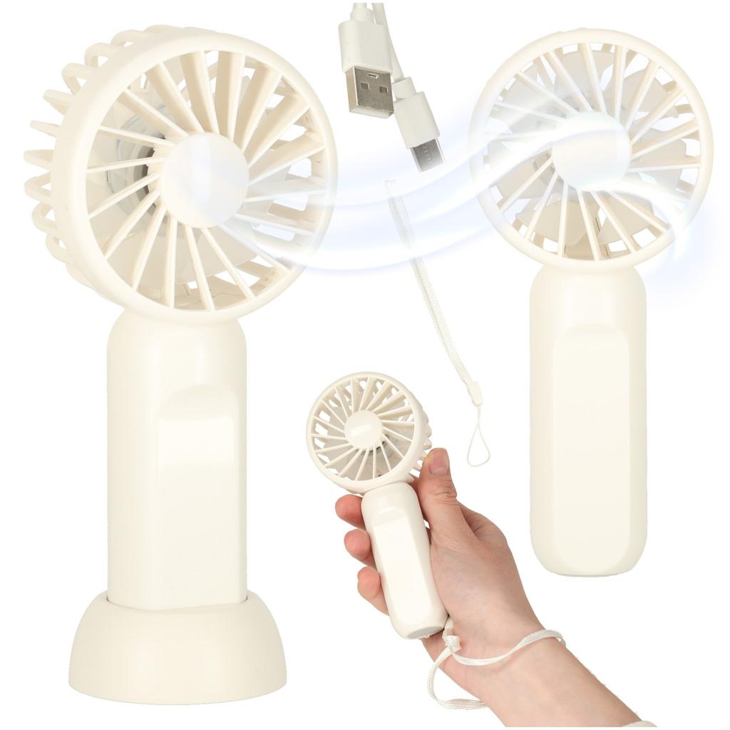 USB bordventilator - mini håndholdt ventilator 13,8 cm (hvid) billede