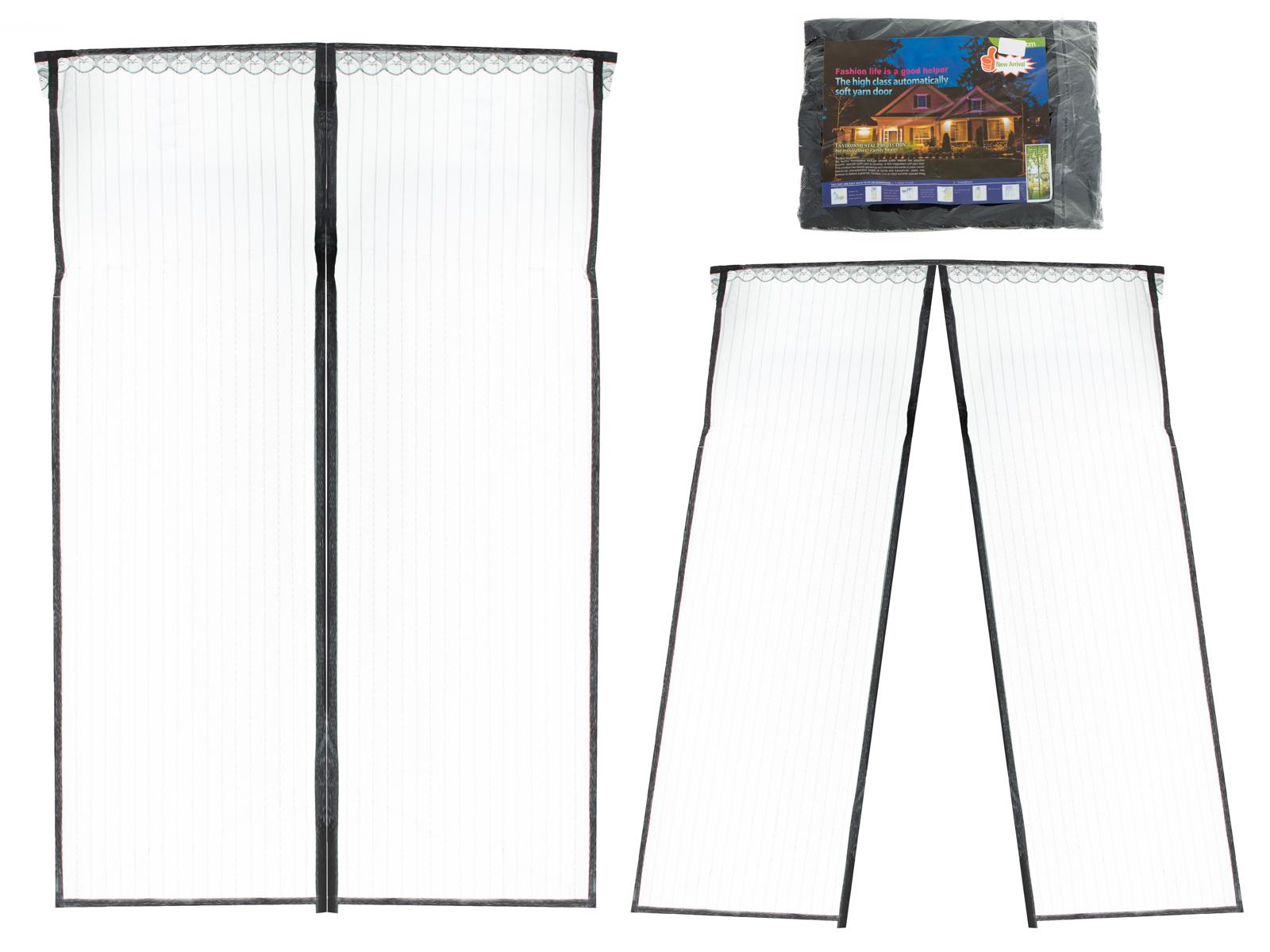 Myggenet til dør med magnetlukning - 160 × 230 cm, sort billede