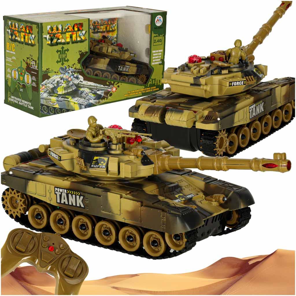 Fjernstyret kampvogn 2,4 GHz - RC War Tank 9993 (ørken) billede