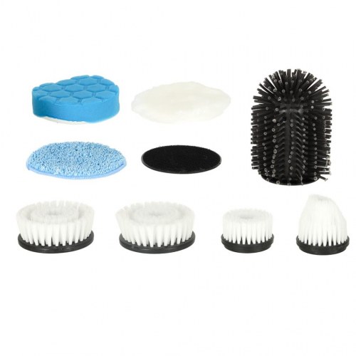 Elektrisk roterende moppe/rensebørste med 9 børstehoveder