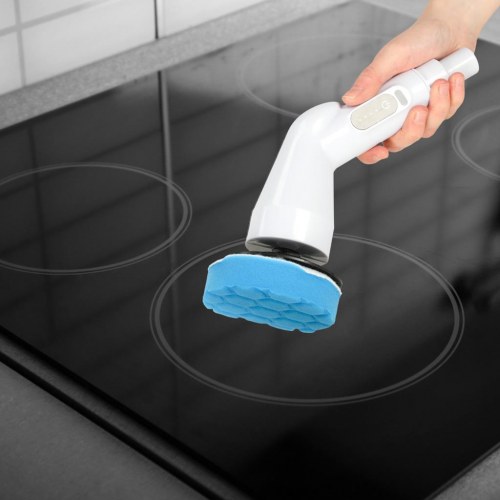 Elektrisk roterende moppe/rensebørste med 9 børstehoveder