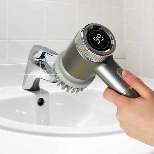 Elektrisk rengøringsbørste 5‑i‑1 med LED og 3 hastigheder