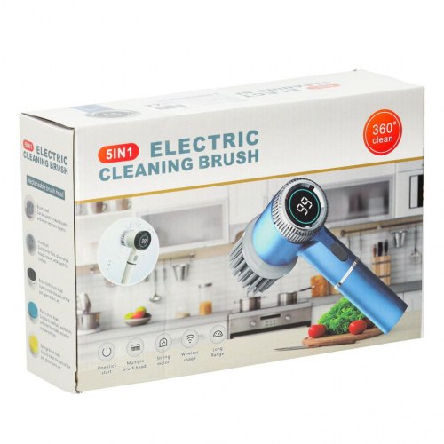 Elektrisk rengøringsbørste 5‑i‑1 med LED og 3 hastigheder