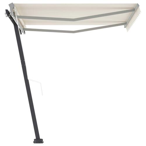 Fritstående markise 350x250 cm automatisk betjening cremefarvet